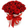 red roses in a hat box. Ufa