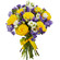 bouquet of yellow roses and irises. Ufa