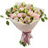 bouquet of lisianthuses carnations and alstroemerias. Ufa