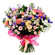 bouquet of roses, lisianthuses and alstroemerias. Ufa