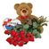 red roses with teddy and chocolates. Ufa